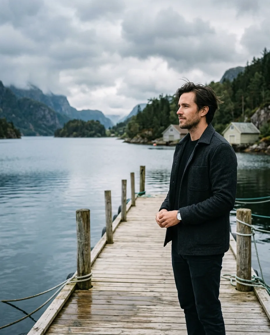 Jonas Ravnanger på en brygge